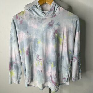 Adidas Girls Pastel Tie Dye Long Sleeve Hoodie Size Large / 14 Y